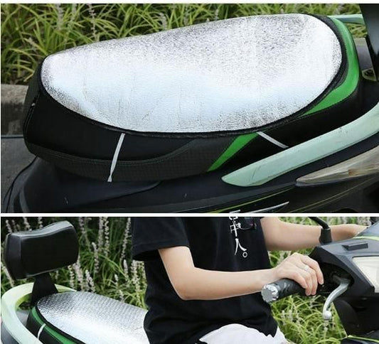 AMU Sun Shade Bike Seat Cover Aluminum Foil for Two-wheelers