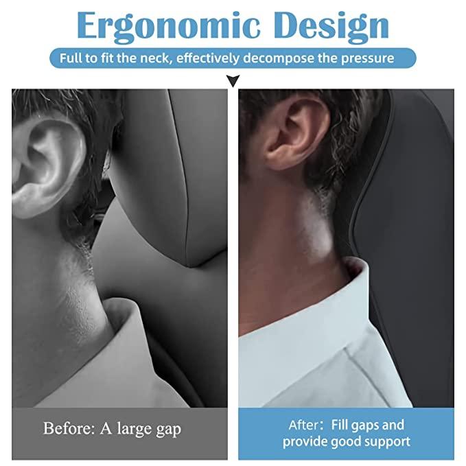 AMU Car Seat Headrest Neck Rest Pillow Cushion for All Cars- Ergonomic Pillow Memory Foam Neck Support for Neck/Back Pain Relief Neck Rest Support Cushion